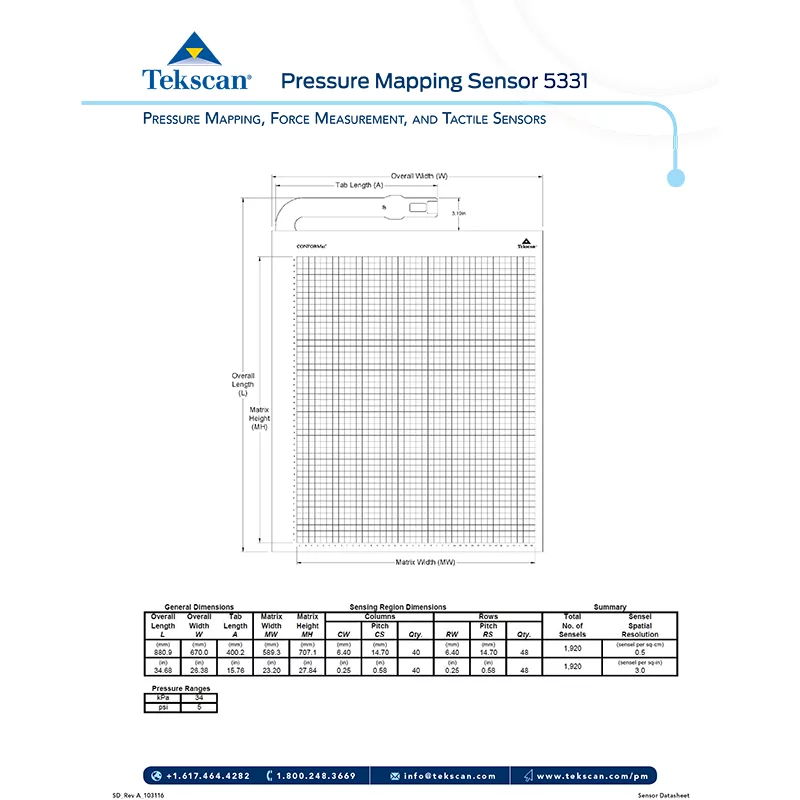 CONFORMat™ XL - Grande Nappe de pression extensible | Tekscan | Mescan