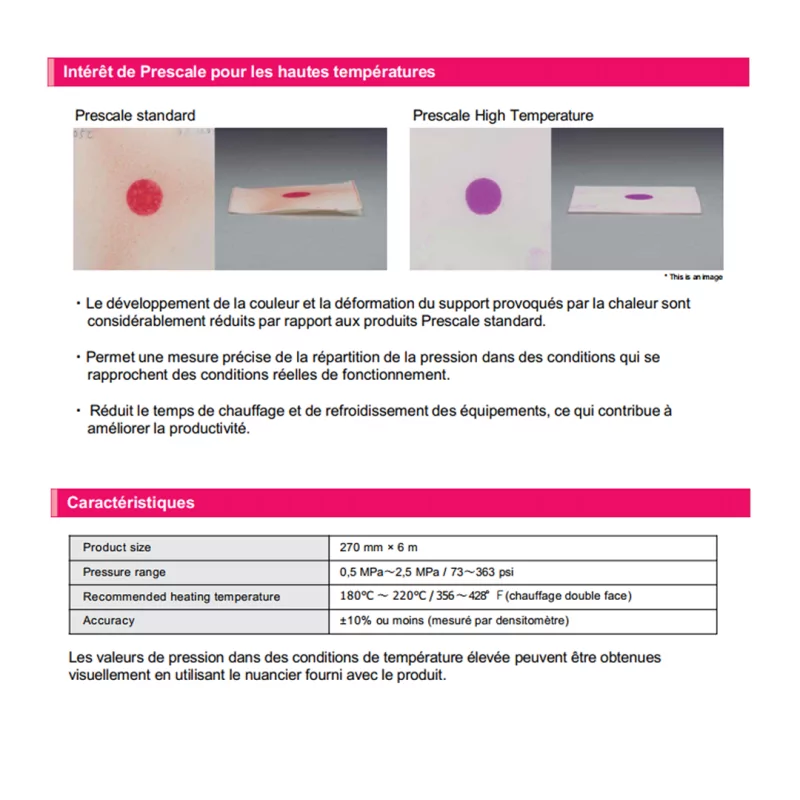 Prescale LLW HT "Super low pressure for High Temperature" - Film de mesure de pression de 0,5 à 2,5 MPa | Fujifilm | Mescan