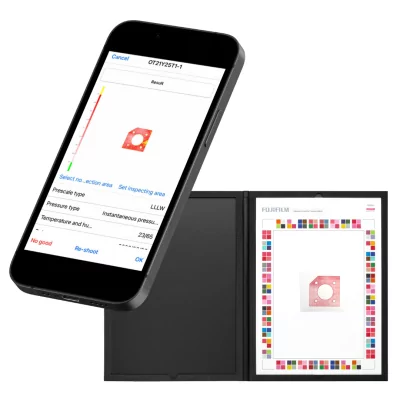 Application d'étalonnage et d'analyse Fujifilm Prescale Mobile pour films de mesure d'empreinte de pression
