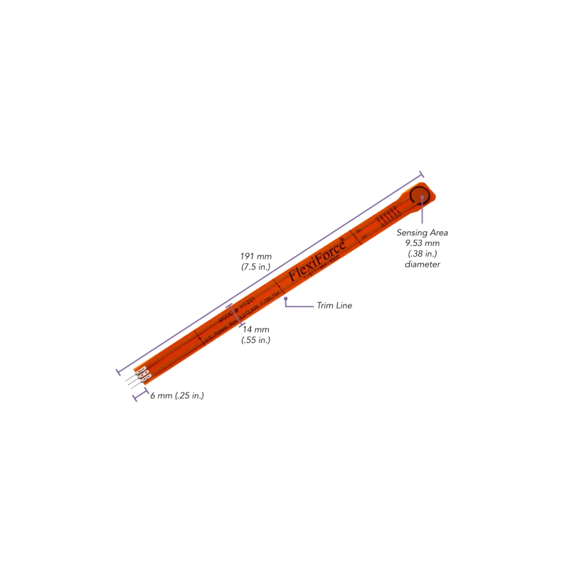 Capteur de force piézorésistif FSR standard jusqu'à + 200°C - Modèle Tekscan FlexiForce™ HT201 pour haute température