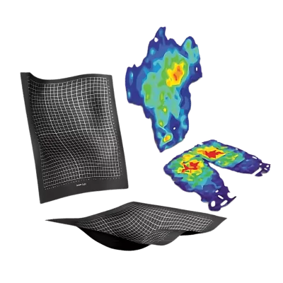 Tekscan BPMS, capteur déformable, visualisation et mesure de répartition de pression entre corps et siège, coussins, matelas