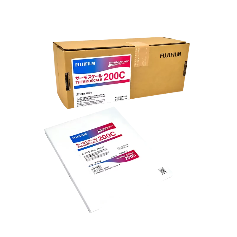 Fujifilm Thermoscale 200C, mesure de températures en couleurs de 180 à 220°C, conditionnement rouleau ou paquet de 5 feuilles