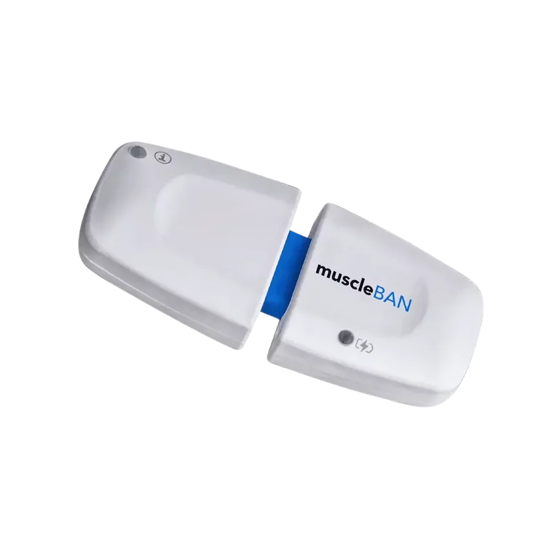 capteur emg bluetooth muscleban, dispositif wearable biosignalsplux compact et léger, distribution Mescan