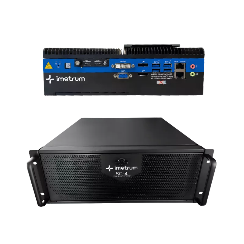 Unité centrale de calcul Imetrum fanless (Axiom, UVX3D, Flexi) ou châssis rack 19" convertible tour pour optiques Mobius