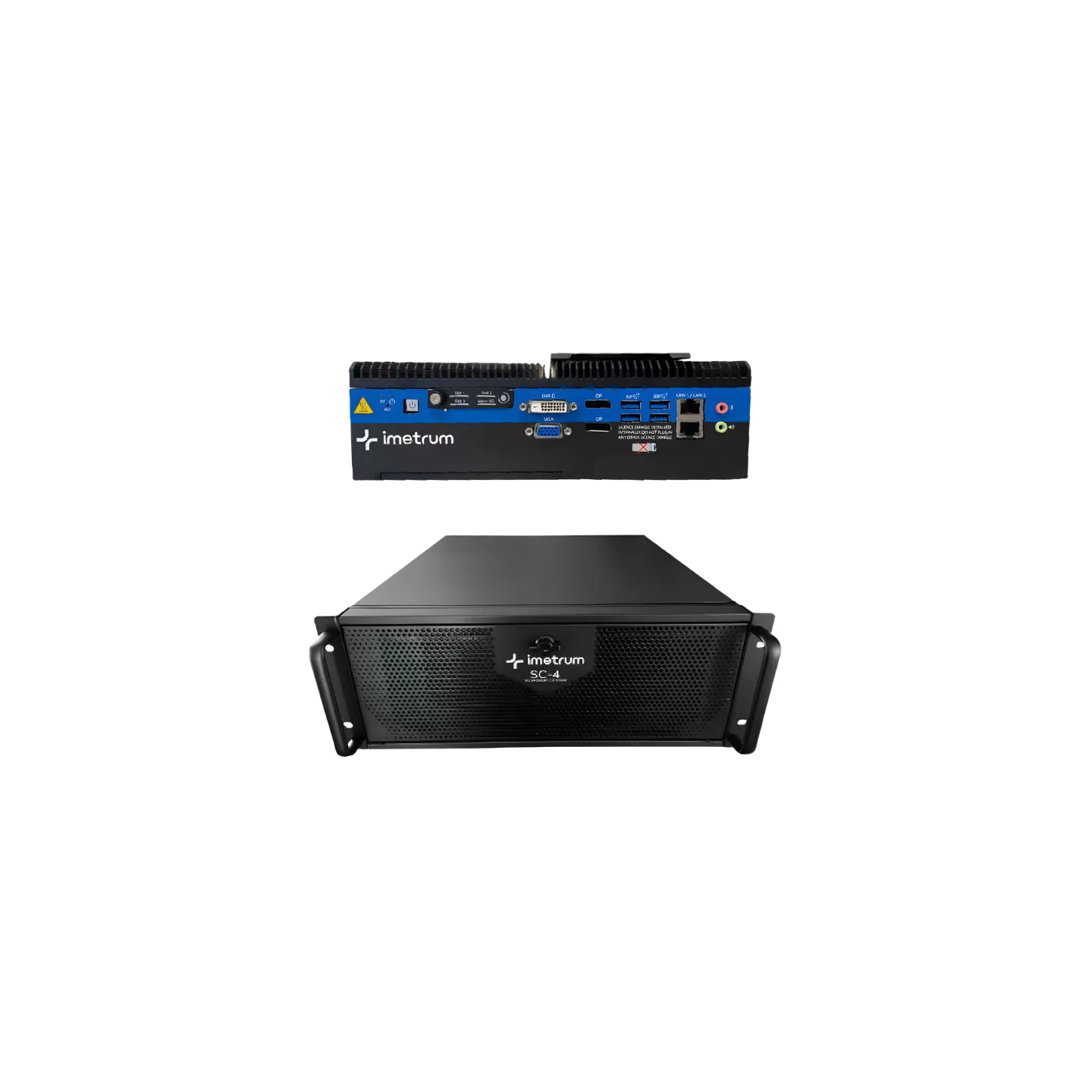 Unité centrale de calcul Imetrum fanless (Axiom, UVX3D, Flexi) ou châssis rack 19" convertible tour pour optiques Mobius