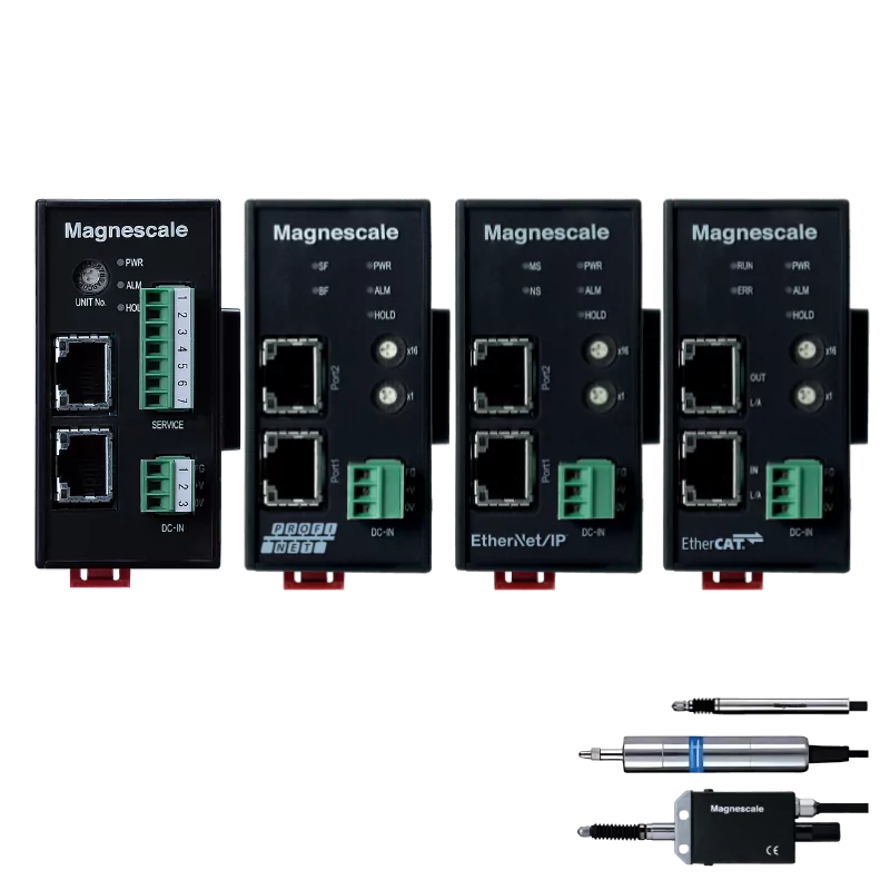 Ethernet (MG80-NE), EtherNet/IP (MG80-EI), PROFINET (MG80-PN), EtherCAT (MG80-EC) pour Digital Gauge DK, DK800S et DT