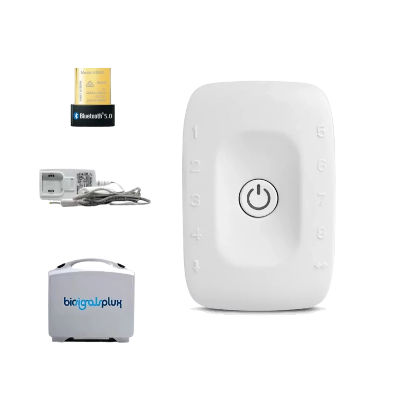 kit biosignalsplux researcher, mesures physiologiques, 8 capteurs bluetooth, distribution Mescan
