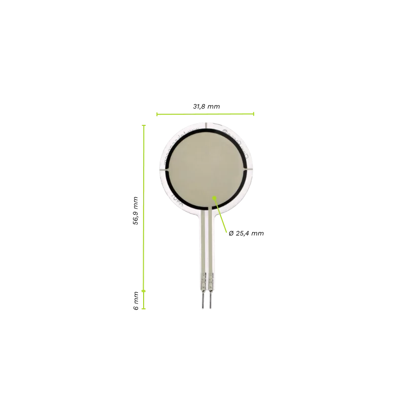 Capteur de force piézorésistif FSR rond Ø 25 mm Tekscan - FlexiForce™ A401