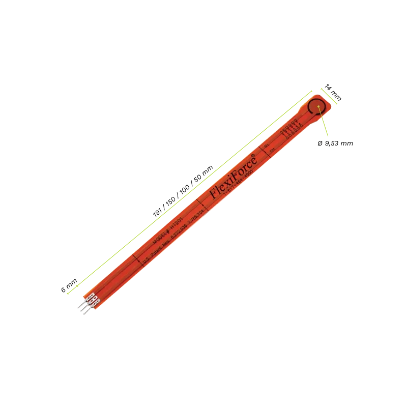 Capteur de force piézorésistif FSR standard jusqu'à + 200°C - Modèle Tekscan FlexiForce™ HT201 pour haute température