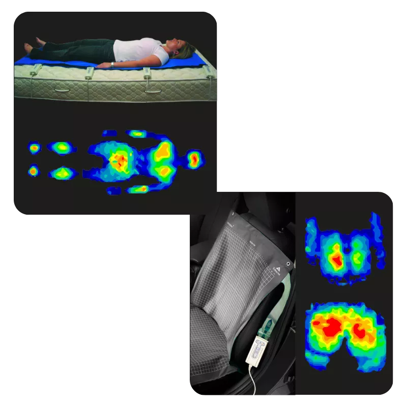 Nappes de pression souple et extensible Tekscan pour ergonomie de sièges et matelas
