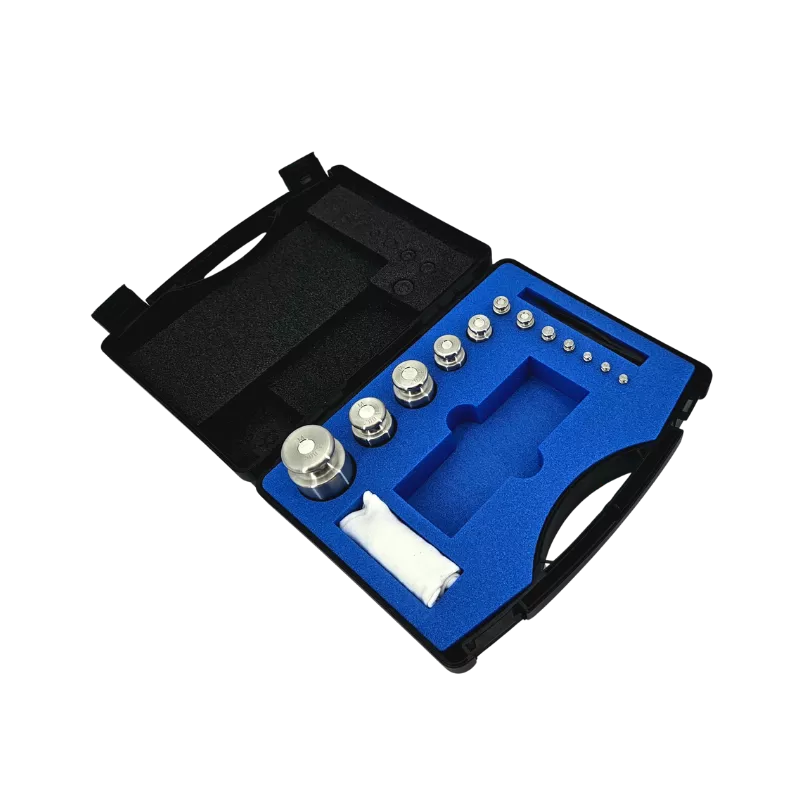 Coffret de poids etalons de masse de precision pour la calibration de capteurs de force