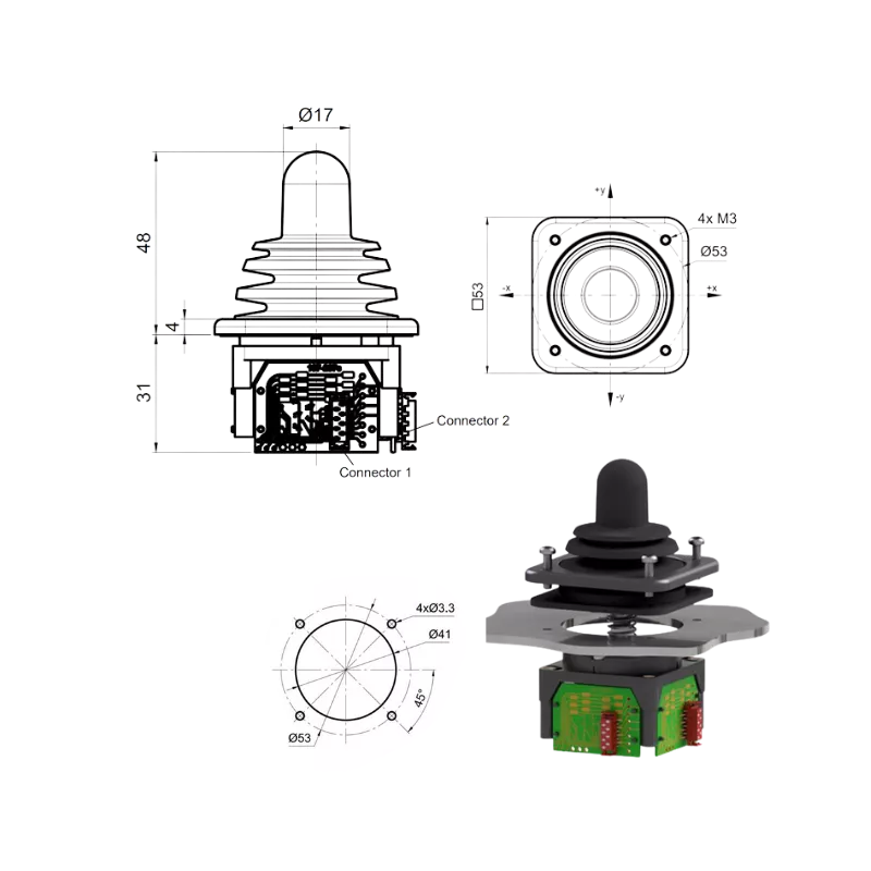 Mini-Joystick Modulaire Série SK197 | GT Joysticks