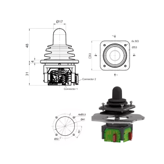 Mini-Joystick Modulaire Série SK197 | GT Joysticks