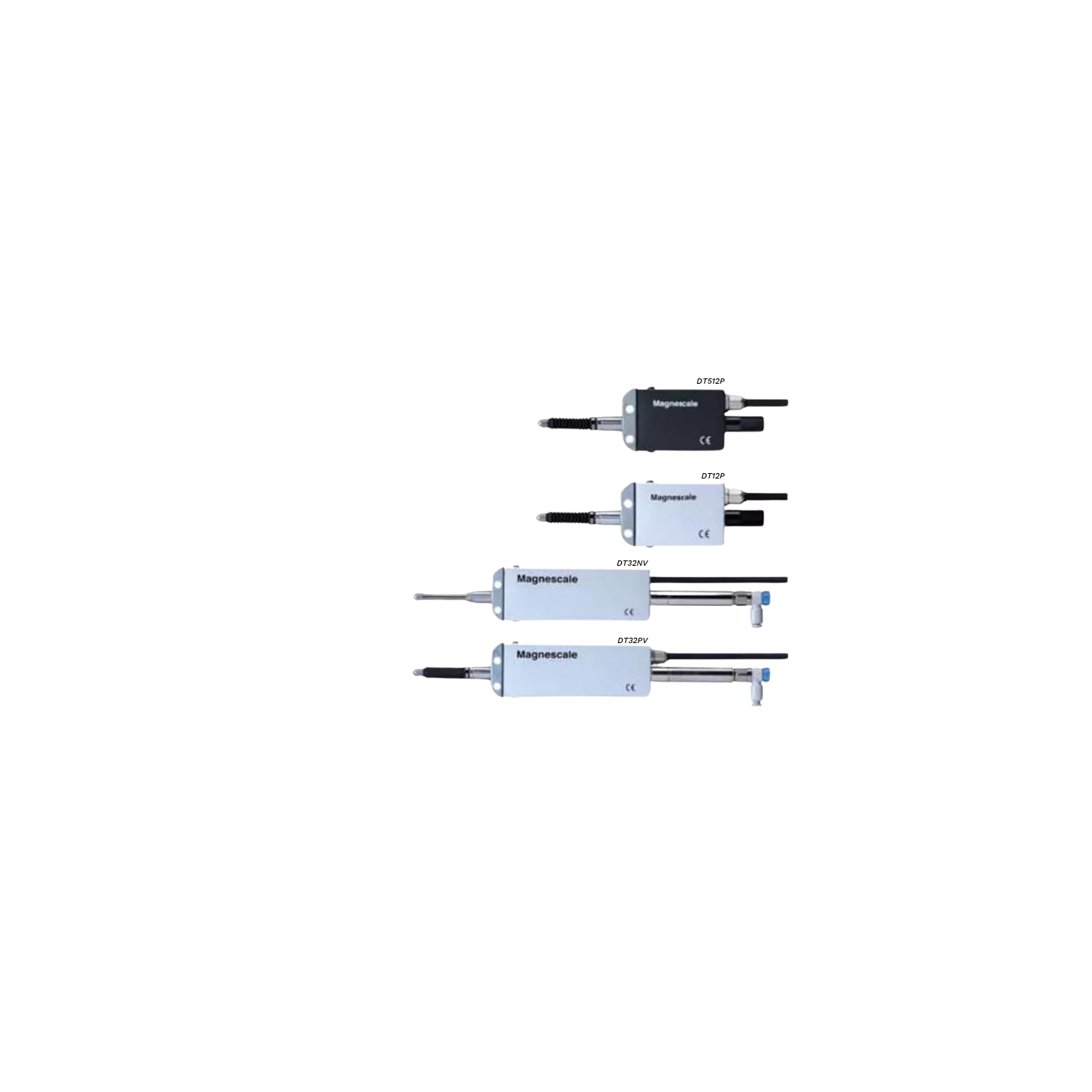 Palpeurs numériques compacts Magnescale Digital Gauge DT12 DT512, DT32, course 12 ou 32 mm, rés. 1 ou 5 µm