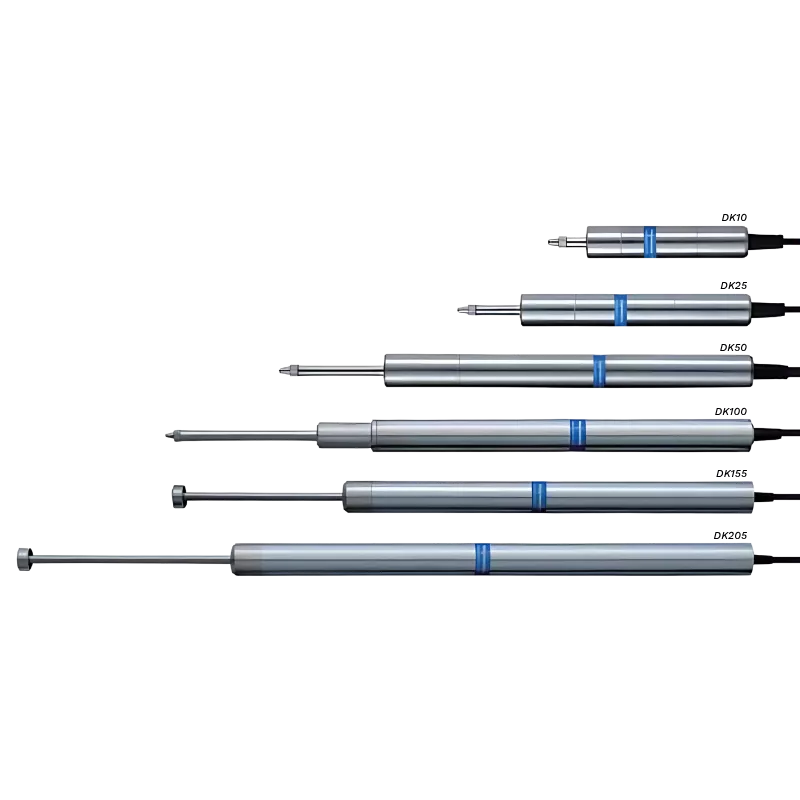 Magnescale Digital Gauge DK10, DK25, DK50, DK100, DK155 et DK205, course 10 à 205 mm, résolution 0,5 µm, sortie TTL RS422, IP67