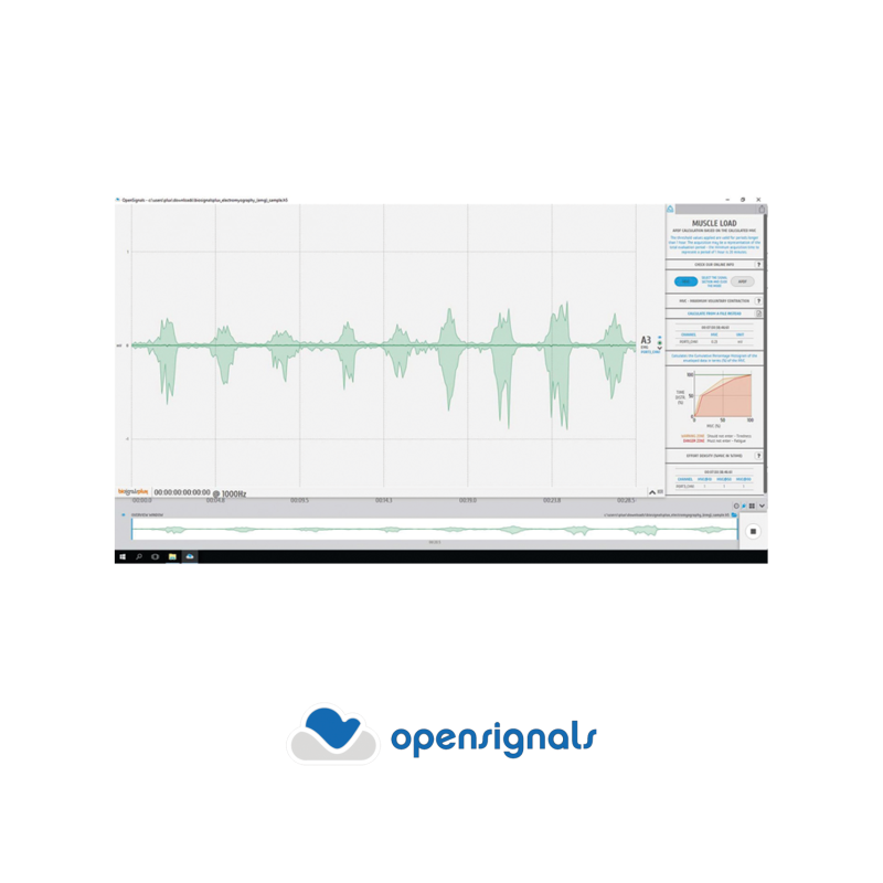 Analyse de la charge musculaire (EMG) pour OpenSignals (r)evolution|Biosignalsplux|Mescan