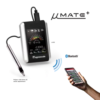 Magnescale LU20 µMATE+, afficheur mobile pour palpeurs USB séries DS800S et DS, µSD et Bluetooth vers Windows, Android, iOS