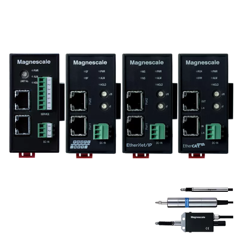 Ethernet (MG80-NE), EtherNet/IP (MG80-EI), PROFINET (MG80-PN), EtherCAT (MG80-EC) pour Digital Gauge DK, DK800S et DT