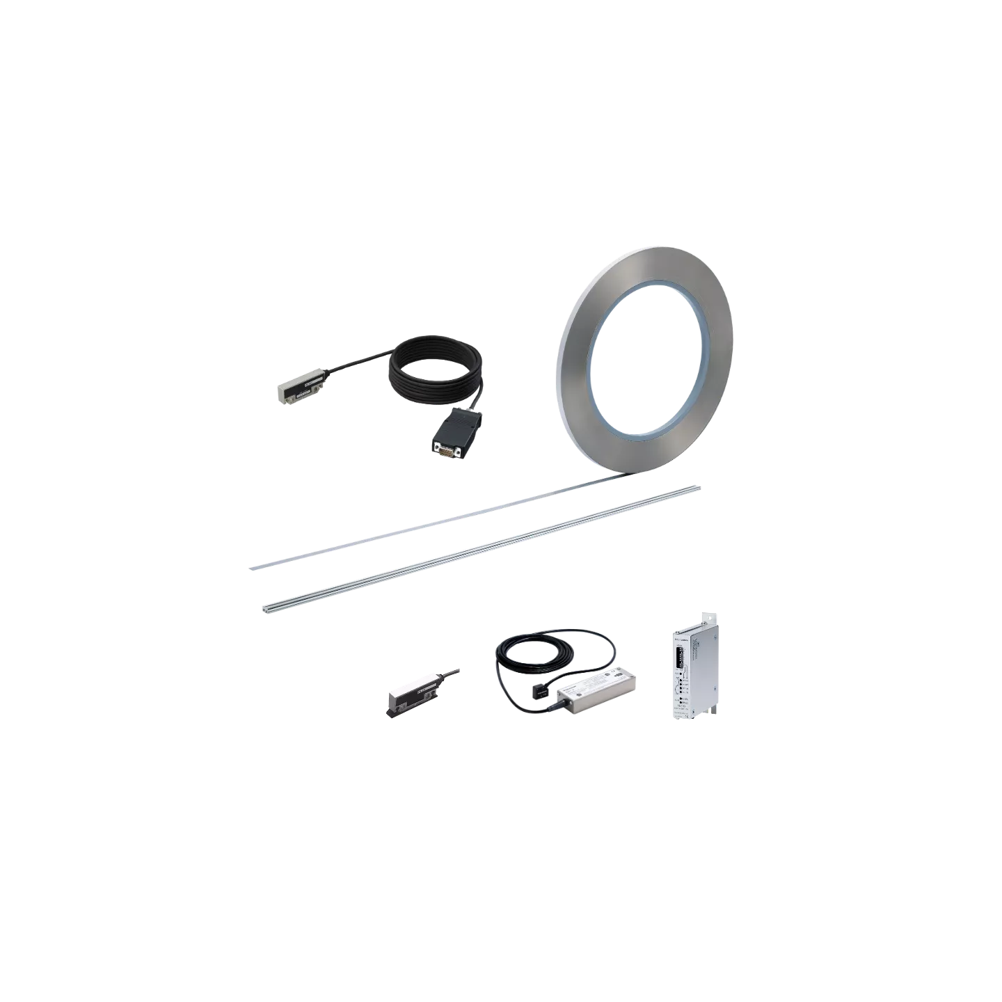 Règle numérique Magnescale en bande magnétique Digiruler SL110 et SL130, détecteurs PL81, PL82 ou PL25