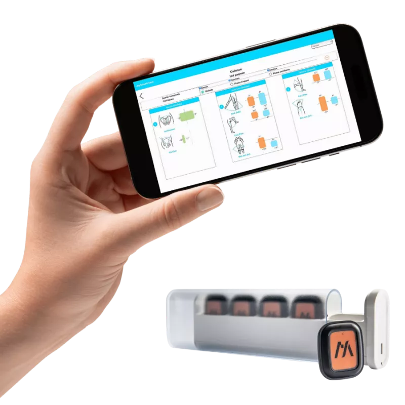 mySmartMove : 5 capteurs de mouvement miniatures sans fil, app mobile et portail web pour analyse biomécanique 3D sans limite