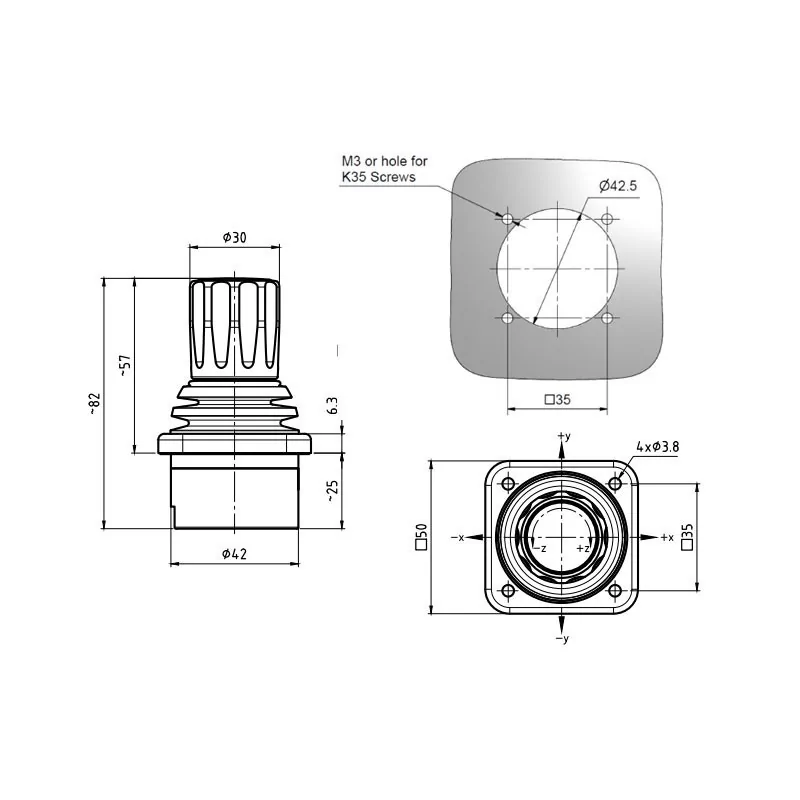 SK 315 - Série de joysticks compacts à 1, 2 ou 3 axes | GT Joysticks | Mescan