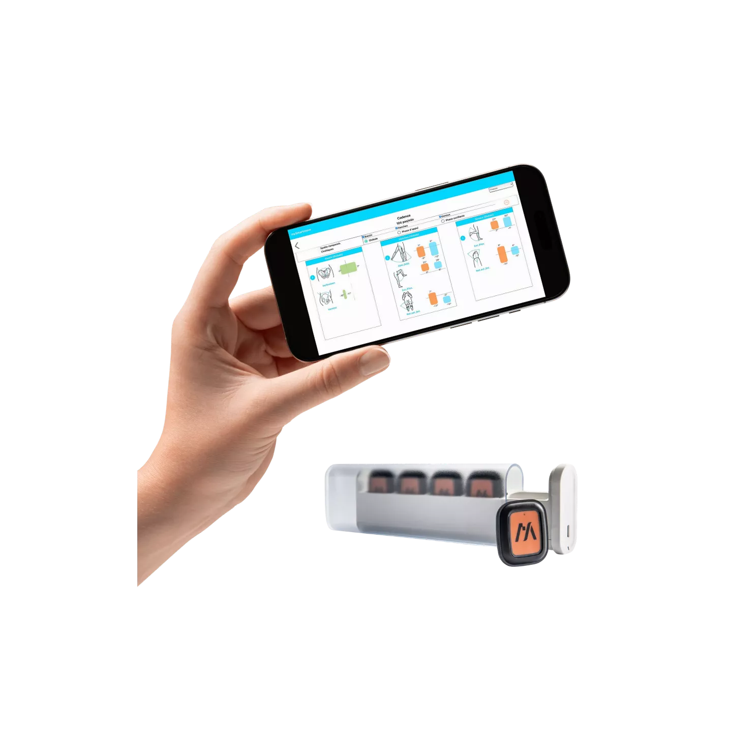 mySmartMove : 5 capteurs de mouvement miniatures sans fil, app mobile et portail web pour analyse biomécanique 3D sans limite