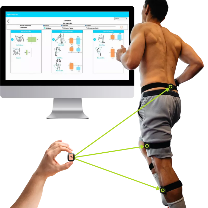 Analyse biomécanique marche et course à pied sur tapis avec les capteurs inertiels sans fil mySmartMove