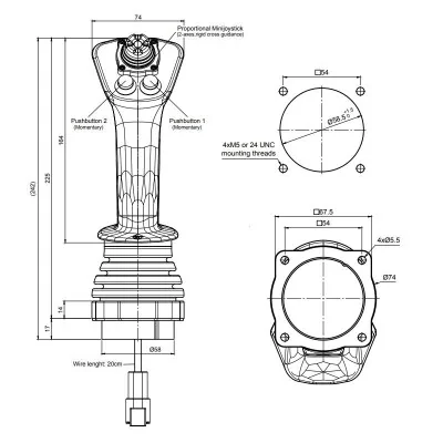 Série SK 212 - Joysticks multifonctions 1 ou 2 axes | Mescan