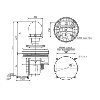 Série SK 216 - Joysticks haute résistance 1 axe | Mescan