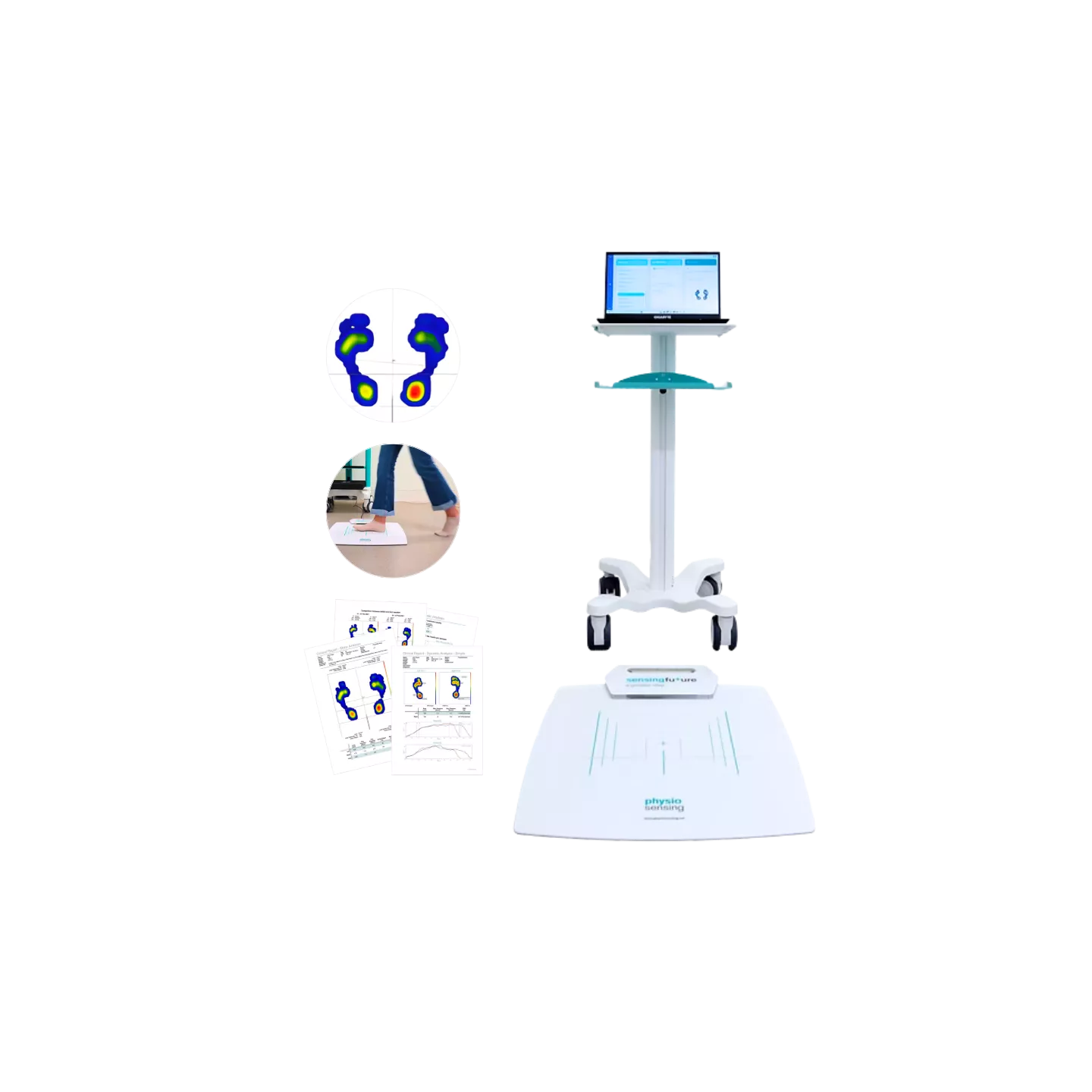 Plateforme PhysioSensing Podo pour analyse baropodométrique des pressions plantaires en cabinet