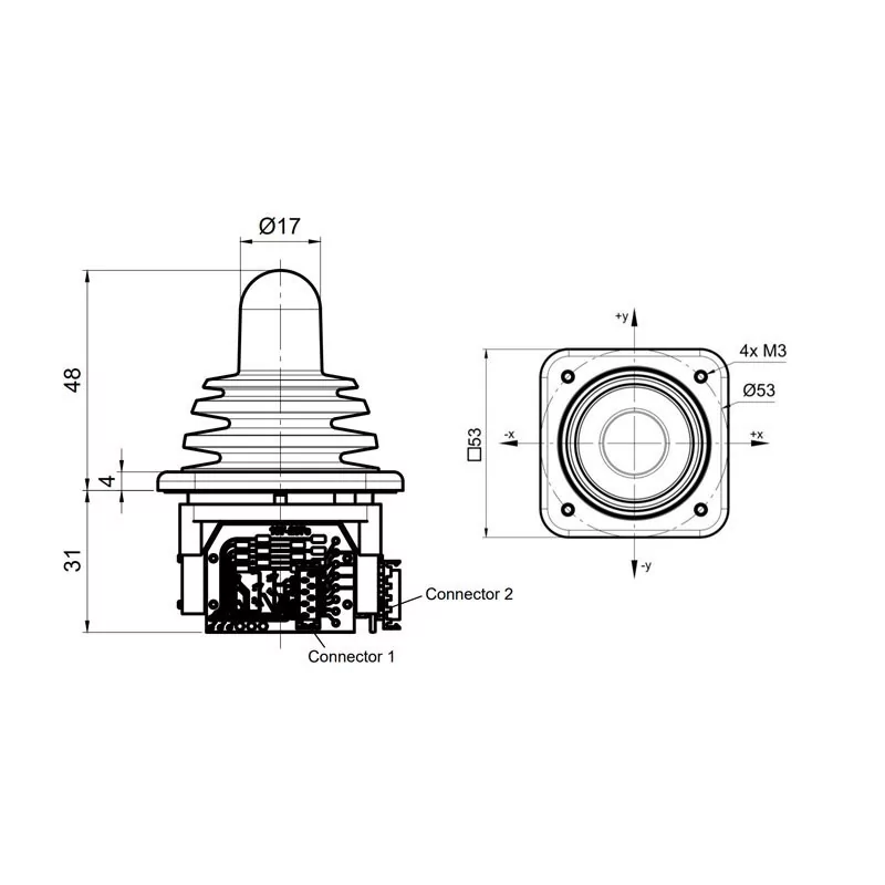 SK 197 - Série de joysticks modulaires à 1, 2 ou 3 axes | GT Joysticks | Mescan