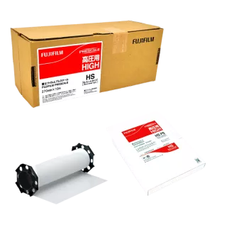 Film indicateur Fujifilm Prescale HS (High Pressure) pour la mesure de fortes compressions entre 50 et 130 MPa.