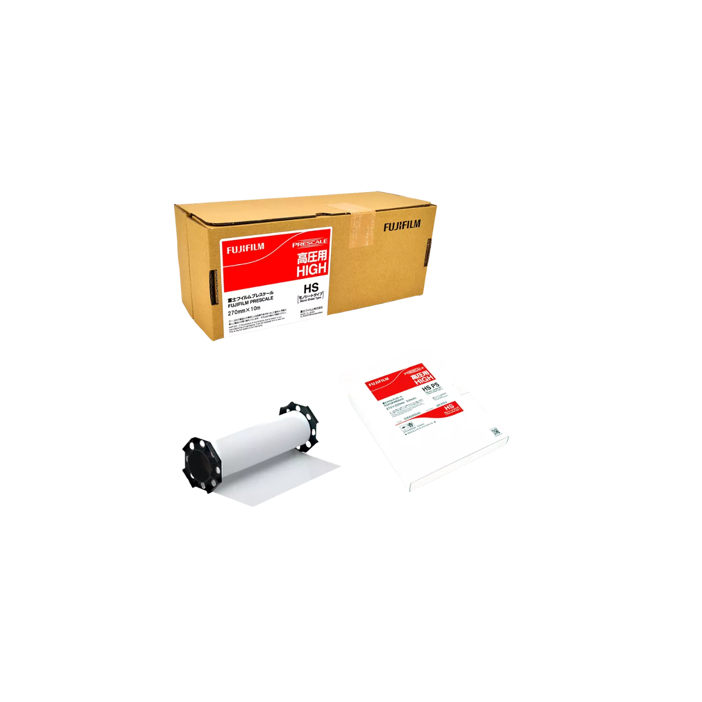 Film indicateur Fujifilm Prescale HS (High Pressure) pour la mesure de fortes compressions entre 50 et 130 MPa.