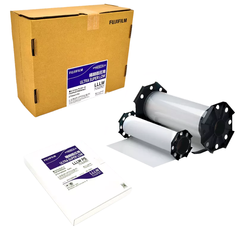 Film de mesure Fujifilm Prescale LLLW (Ultra Super Low Pressure) pour la cartographie des pressions faibles de 0,2 à 0,6 MPa
