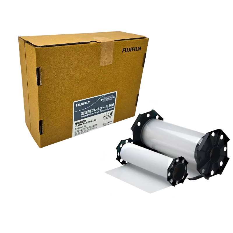 Film Fujifilm Prescale LLLW HT100 pour mesures ultra basse pression (0,2 à 0,6 MPa) en environnement thermique jusqu'à 100°C.