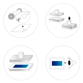 tutoriel d'utilisation du film de mesure thermique Fujifilm Thermoscale