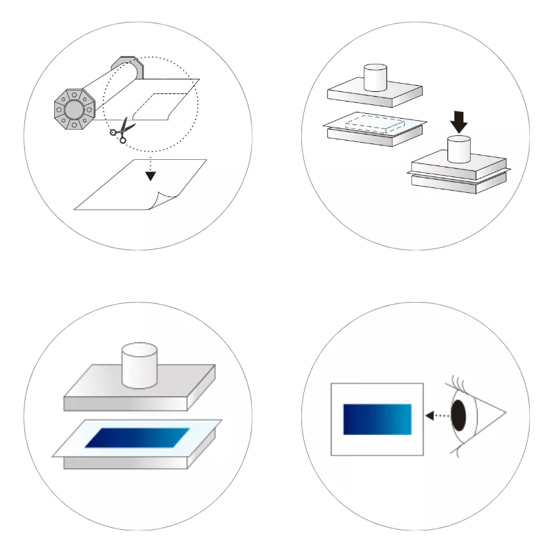 tutoriel d'utilisation du film de mesure thermique Fujifilm Thermoscale
