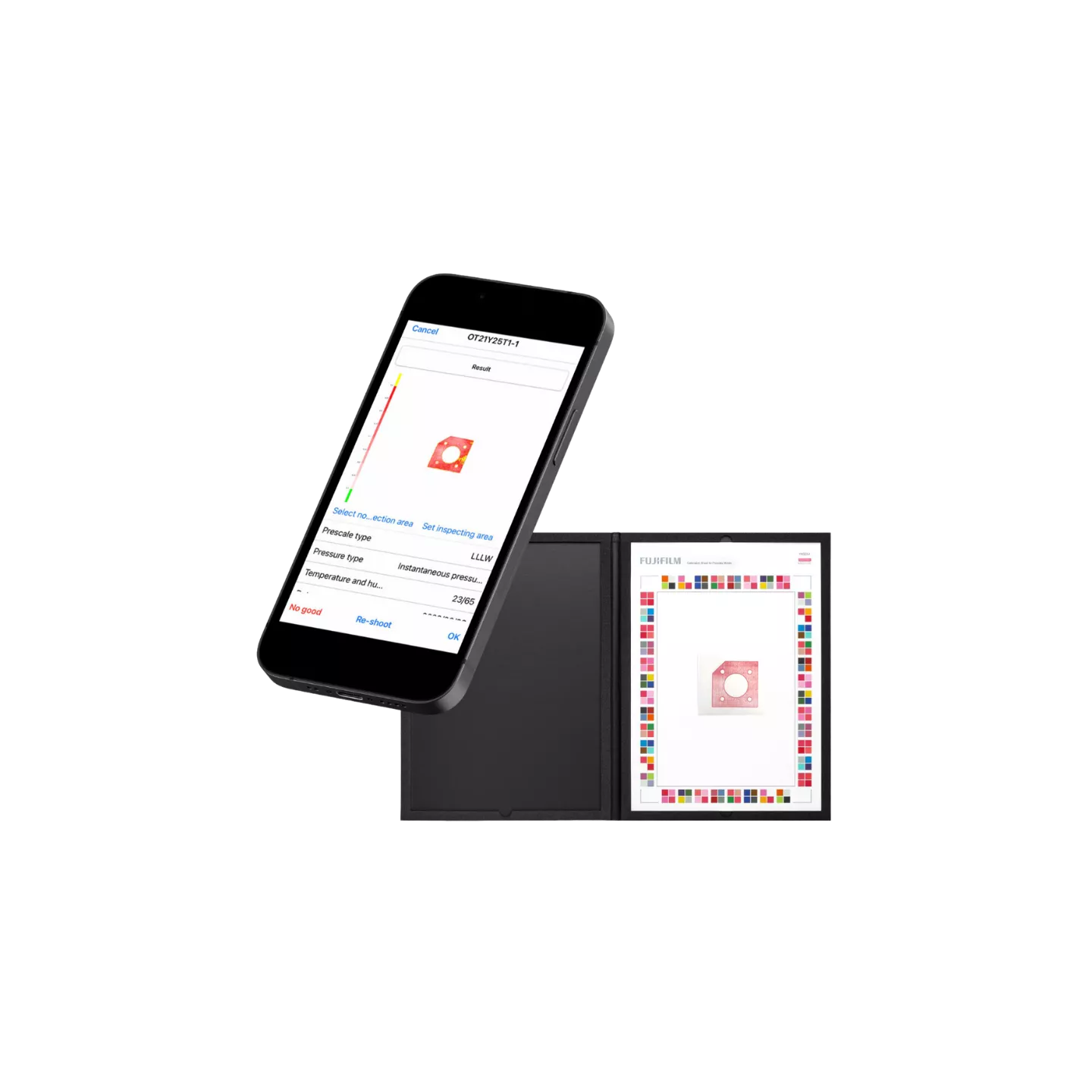 Système Fujifilm Prescale Mobile, application d'analyse et quantification automatique des empreintes de pression sur le terrain