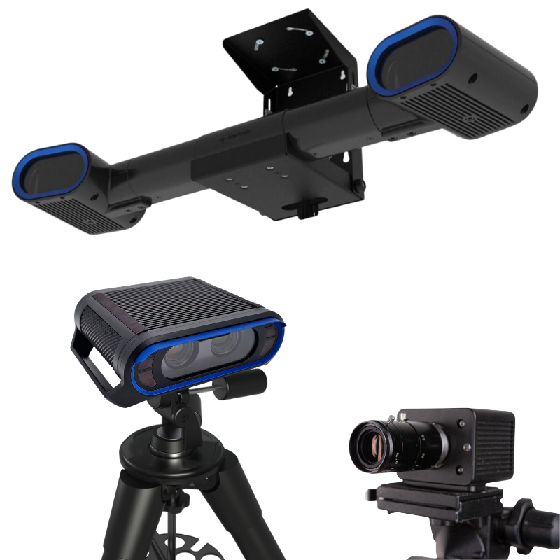 Systèmes Imetrum de tracking vidéo haute vitesse Mobius, mesure de déformation et cinématique 3D Axiom