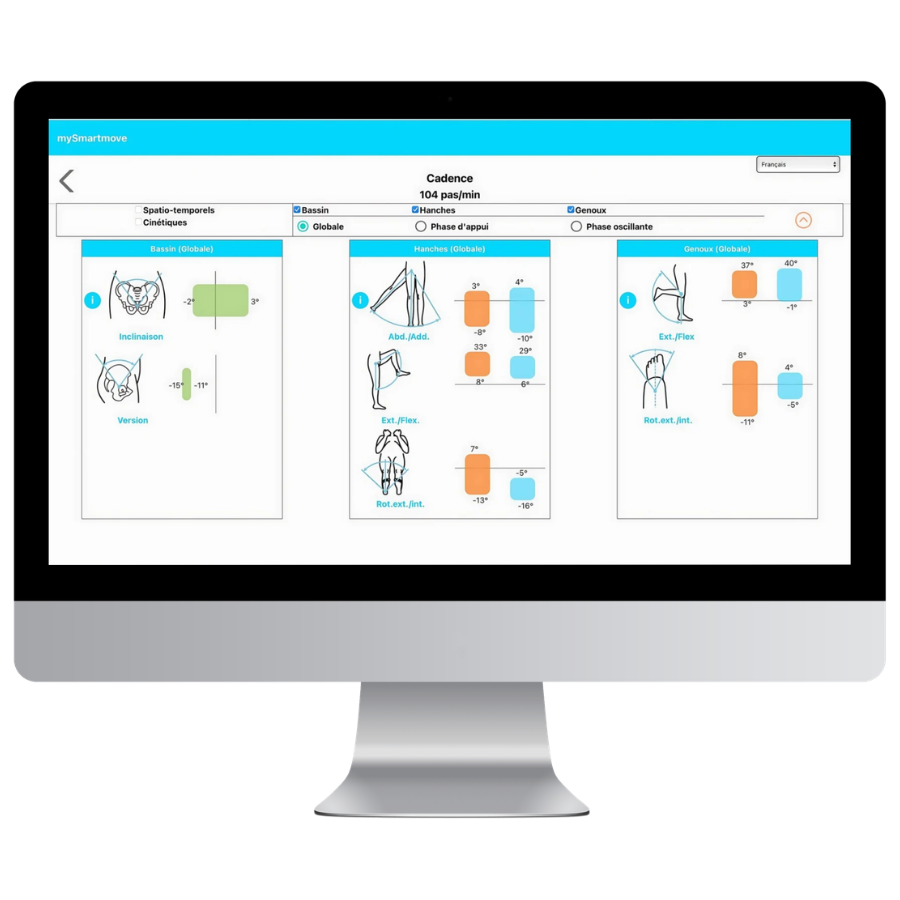 mySmartMove webapp, bilans biomécaniques complets en 2 minutes