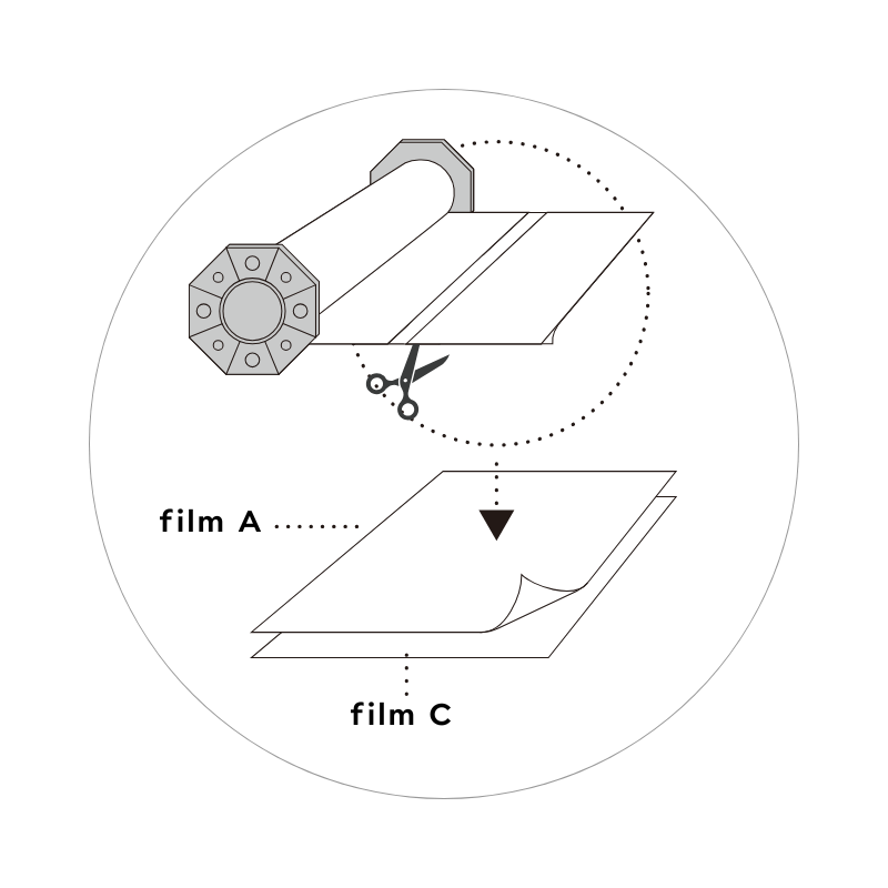 Tutoriel Prescale - étape 1 : coupez un morceau de film
