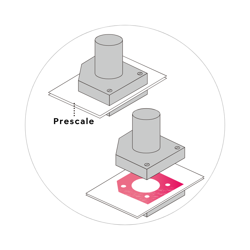 Tutoriel Prescale - étape 2 : appliquez la pression avec le film Prescale en interface