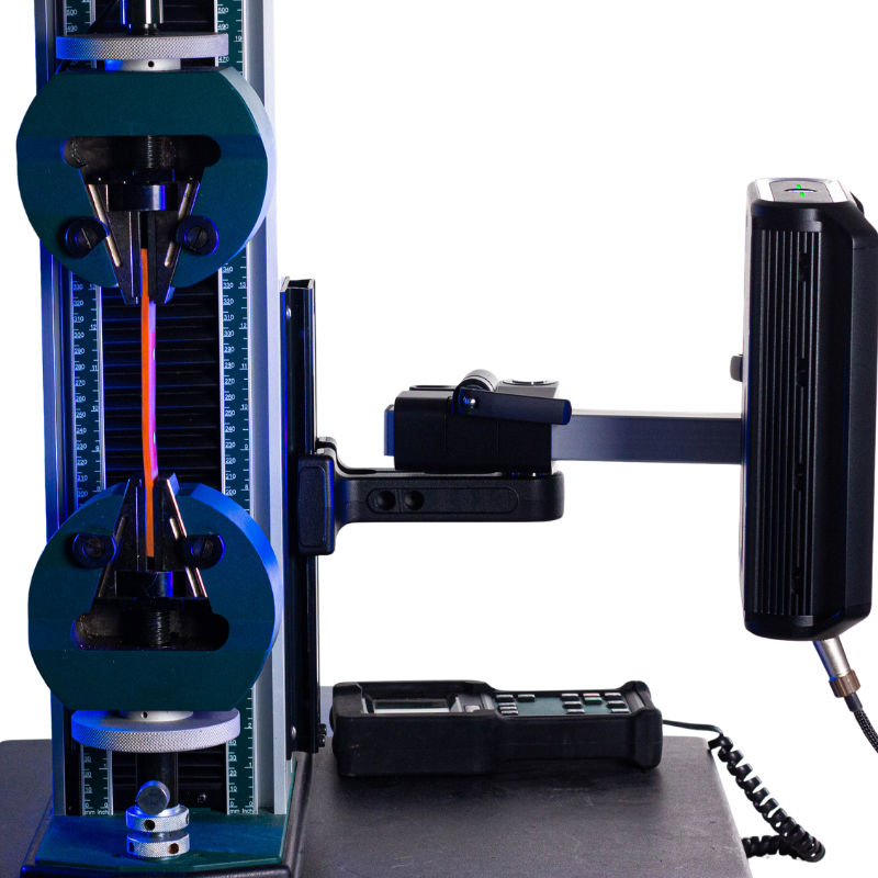 Gamme Imetrum Vector, extensomètres sans contact modèles U70, U200 et B80 à installer sur machine d'essais universelle.
