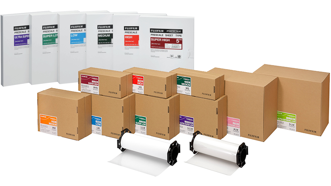 Fujifilm Prescale, films de mesure de pression et systèmes d'analyse, empreinte quantifiée en couleur