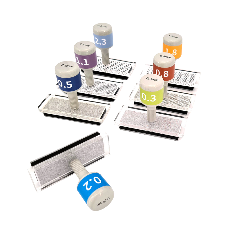 Kit de marquage d'éprouvettes par tampons encreurs pour systèmes de mesure vidéos DIC Imetrum