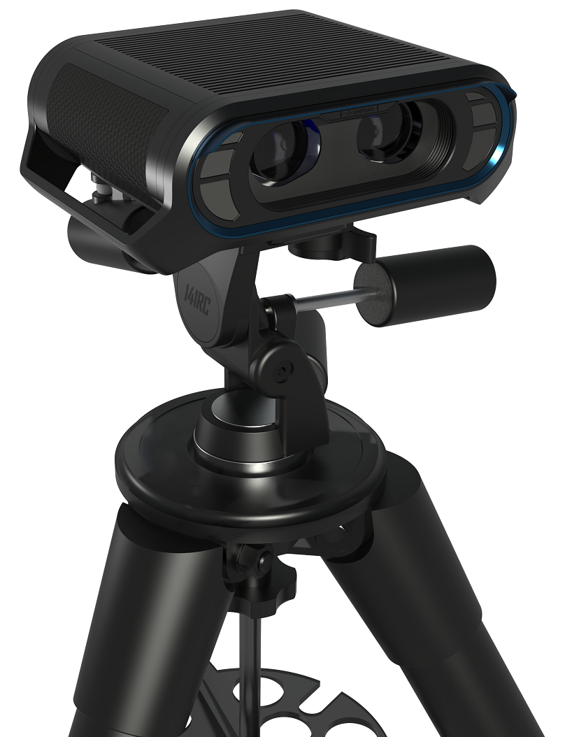 Trépied avec tête orientable pour tête optique d'extensomètre vidéo 3D Imetrum Axiom - Distribution Mescan